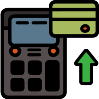 Payment by credit card with an arrow up png