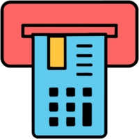 Credit card machine icon, touch free payment png