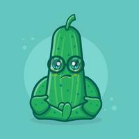 kawaii Pepino personaje mascota con triste expresión aislado dibujos animados en plano estilo diseño vector