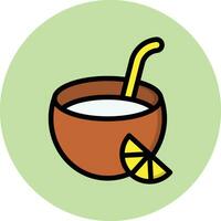 Coconut Drink Vector Icon Design Illustration