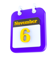 November calendar 3D day 6 png