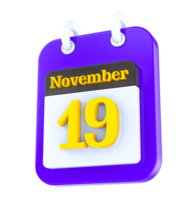 November calendar 3D day 19 png