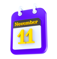 November calendar 3D day 11 png