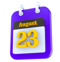 August Kalender 3d Tag png