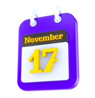 November calendar 3D day 17 png