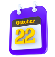 October calendar 3D day 22 png