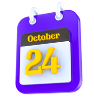 October calendar 3D day 24 png