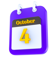 October calendar 3D day 4 png