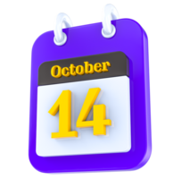 October calendar 3D day 14 png