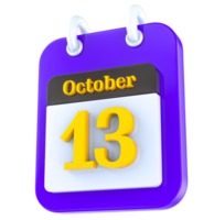 October calendar 3D day 13 png