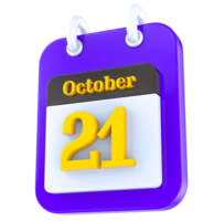October calendar 3D day 21 png