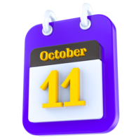 October calendar 3D day 11 png