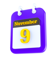 novembre calendario 3d giorno 9 png