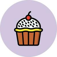 ilustración de diseño de icono de vector de cupcake
