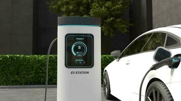 estación de carga ev, tecnología de llenado de energía limpia, carga de automóviles eléctricos video