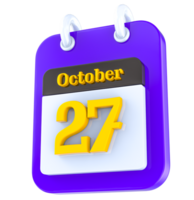 octubre calendario 3d día 27 png