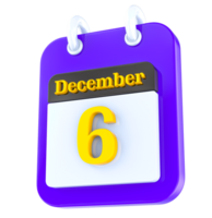 December calendar 3D day 6 png