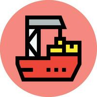 Cargo Ship Vector Icon Design Illustration