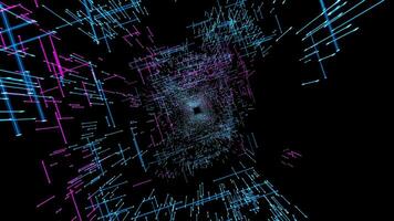 Futuristic Sci-fi line dot technology, Abstract motion graphic digital, Internet data network animation background video