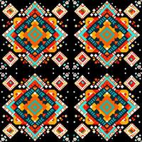 Geometric ethnic pattern. Pixel pattern. Design for clothing, fabric, background, wallpaper, wrapping, batik. Knitwear, Embroidery style. Aztec geometric art ornament print.Vector illustration vector