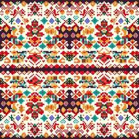 Geometric ethnic pattern, Cross Stitch, Pixel pattern, Design for clothing, fabric, background, wallpaper, wrapping, batik, Knitwear, Embroidery style, Aztec geometric art ornament print vector