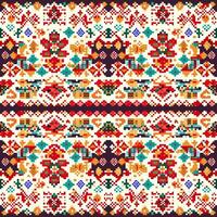 Geometric ethnic pattern, Cross Stitch, Pixel pattern, Design for clothing, fabric, background, wallpaper, wrapping, batik, Knitwear, Embroidery style, Aztec geometric art ornament print vector