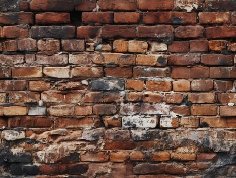 Brick texture background, seamless pattern, Generative AI photo