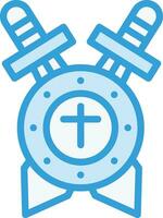 Shield with sword Vector Icon Design Illustration