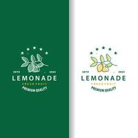 limón logo, Fresco limón jugo ilustración diseño para minimalista, elegante, lujoso plantación vector