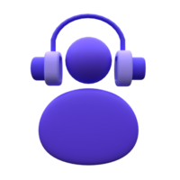 unique 3d render purple call center online customer icon.Trendy and modern in 3d style. png