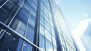 Architecture and construction rendering, Reflective business office building, Generative AI photo