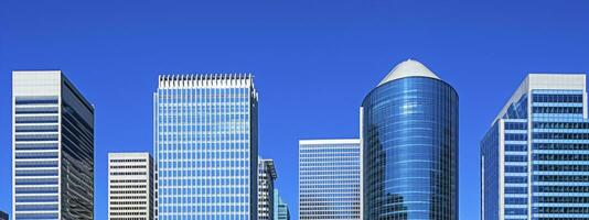 Central Business District, Office building low angle photography, generative ai photo