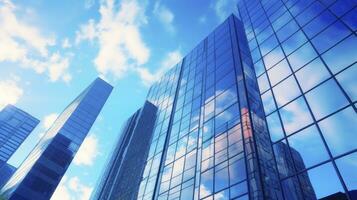 Architecture and construction rendering, Reflective business office building, Generative AI photo
