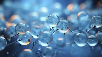 molecular estructura azul células antecedentes Fresco estilo, generativo ai foto