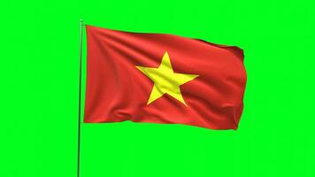 Flag of Vietnam on green background, Flag looping video