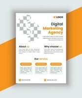 Vector digital marketing flyer design. corporate business agency editable flyer template.