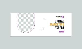 digital marketing agency social media cover banner design. corporate business creative social media cover banner post template vector