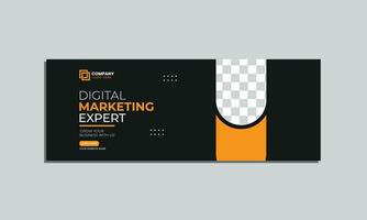 digital marketing agency social media cover banner design. corporate business creative social media cover banner post template vector