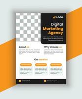 Vector digital marketing flyer design. corporate business agency editable flyer template.