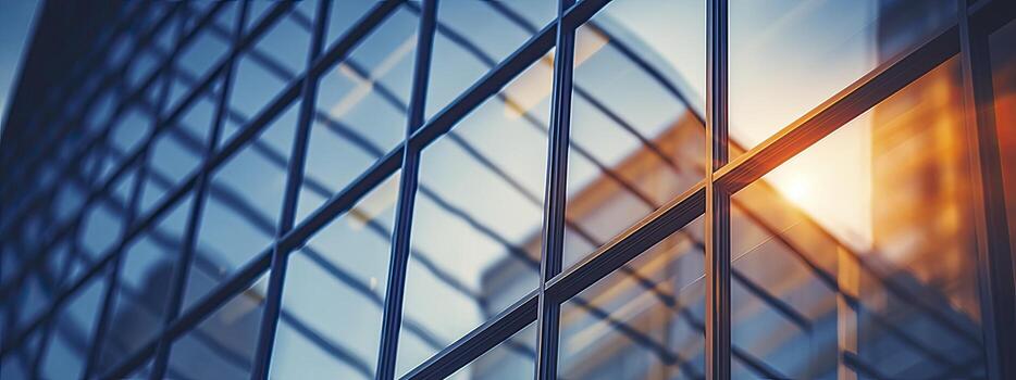 Architecture and construction rendering, Reflective business office building, Generative AI photo