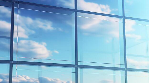 Architecture and construction rendering, Reflective business office building, Generative AI photo