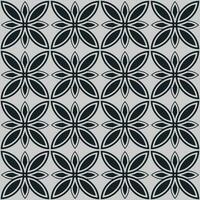 negro y blanco modelo con flores, sin costura modelo con geométrico floral, repitiendo curva raya lineal flor o hojas, resumen fondo, fondo de pantalla, tela, impresión, vector ilustración