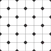 tile black and white background, seamless pattern, retro geometric pattern ornament for flooring, tiling, carpet, abstract monochrome, vector illustration