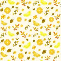 Summer pattern flower with leaves and fruits concept.seamless pattern for fabric, design for wallpaper. vector