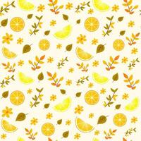 Summer pattern flower with leaves and fruits concept.seamless pattern for fabric, design for wallpaper. vector