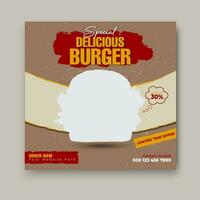 Fast food restaurant marketing social media post or web banner template design with abstract background.Suitable for Social Media Post restaurant and culinary digital Promotion. vector
