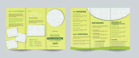 School admission trifold brochure template vector