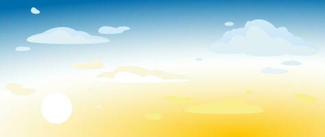 Background of the morning sky, sunrise and clouds. Vector illustration for cover, banner, poster, web and packaging.