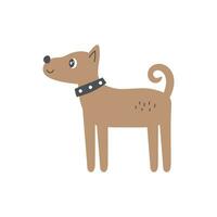 Funny dog in collar vector