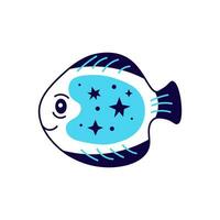 Celestial fish in doodle style vector